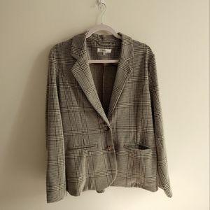 Knit houndstooth blazer